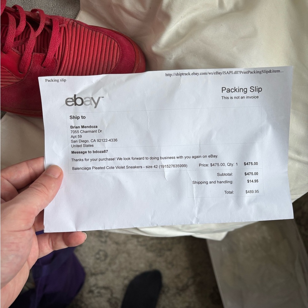 Balenciaga Men's Red High-Top Sneakers - Picture 3 of 3